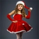 thumbnail image 2 of Ropa para bebés recién nacidos, disfraz navideño de Papá Noel para niñas, vestido sin mangas con cinturón, conjunto de guantes y sombrero, ropa para niños de invierno, 2 of 3