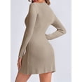 thumbnail image 6 of Long Sleeve Womens Sweater Dress Bodycon Crew Neck Fall Slimming Knit Mini Dresses, 6 of 7