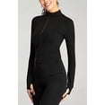 thumbnail image 2 of Chaqueta Liviefent, ligera, con cierre completo, para mujer, negra, talla M, 2 of 8