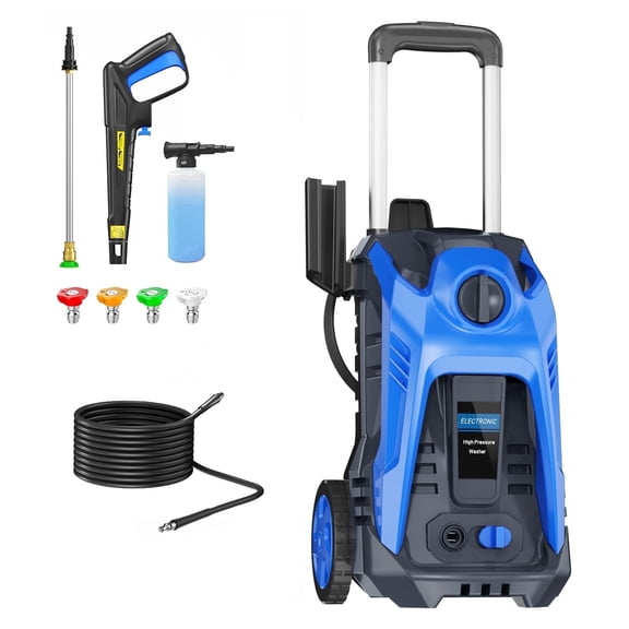4200 PSI 2 GPM Portable Electric Power Washer, Home & Outdoor Pressure Washer with 25FT High Pressure Hose, Nozzles and Detergent Dispenser for Car, RV, Deck, Yard, Stair, Wall, Pool, Boat cleaning