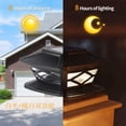 thumbnail image 3 of 2 Pack Solar Fence Post Lamp Post Head Light Garden Light Post Light, 3 of 5