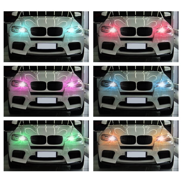 4 Uds T10 SMD 5050 RGB Coloridas Luces De Coche Bombillas LED Con Control Remoto
