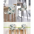 thumbnail image 5 of Teal Tulip Butterfly Bar Stool Covers Set of 6, Beige Turquoise Floral Farmhouse Blue Stretch Bar Chair Covers with Backs, Removable Pub Counter Height Chair Cover for Kitchen Dining Room Cafe, 5 of 7