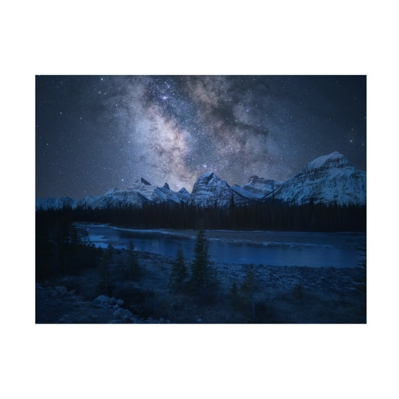 Trademark Fine Art Carlos F Turienzo Milky Way over Mountains Canvas Wall Art