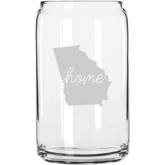 Georgia Home States Etched 16oz Libbey Can Glass