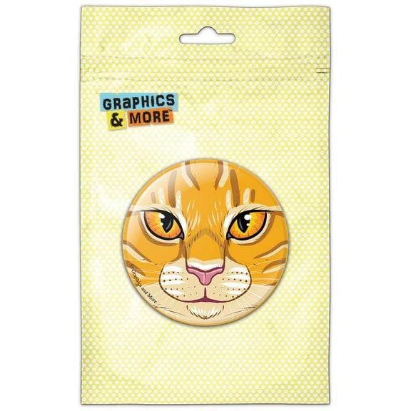 Orange Tabby Cat Face Pet Kitty Pinback Button Pin Badge