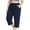 Navy, variant on Womens Plus Size Capris Pants - Drawstring Elastic Waist Loose Outdoor Summer Casual Cropped Pants with Pockets