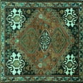 thumbnail image 1 of Ahgly Company Indoor Square Persian Turquoise Blue Traditional Area Rugs, 7' Square, 1 of 4