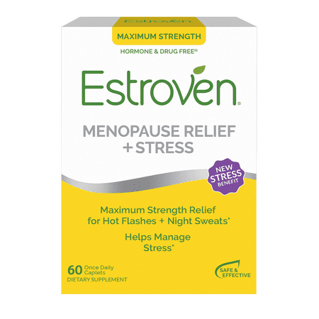 Estroven Maximum Strength Menopause Relief + Stress, 60 Caplets