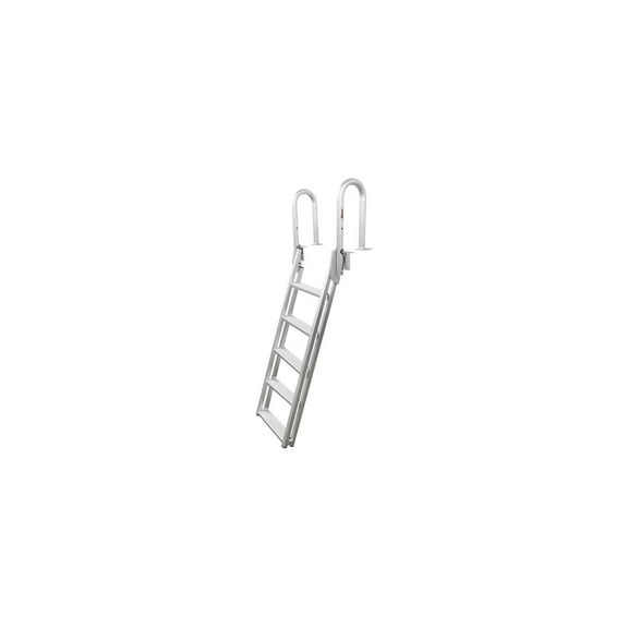 Extreme Max 3005.4239 Slanted Flip-Up Dock Ladder - 5-Step (16" x 3.5" Steps with 23.5" Railings) for Dock, Pools, Hot Tub