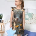 thumbnail image 4 of Balery Adorable Llama In Flowers Camisón de princesa para niñas, pijama de algodón con mangas abullonadas, suave y bonito.-Medium, 4 of 6