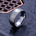 thumbnail image 2 of Men's and Women's Steel-colored Hammered Tungsten Rings, 2 of 6