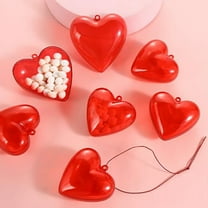 ELAYARD 15Pcs Red Heart Shape Plastic Boxes Clear Candy Containers for Valentine Storage Use