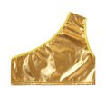 thumbnail image 3 of YONGHS Kids Girls Hip Hop Dance Vest Shiny Metallic Sport Crop Top 4-14 Gold 7-9, 3 of 7