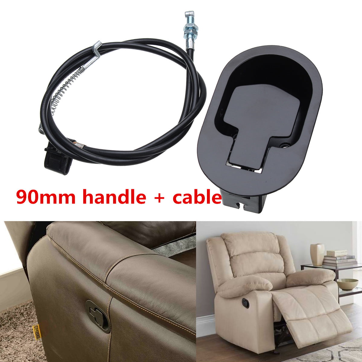 Metal Recliner Handle Release Lever Trigger Cable Sofa Lounge Chair Replace US 