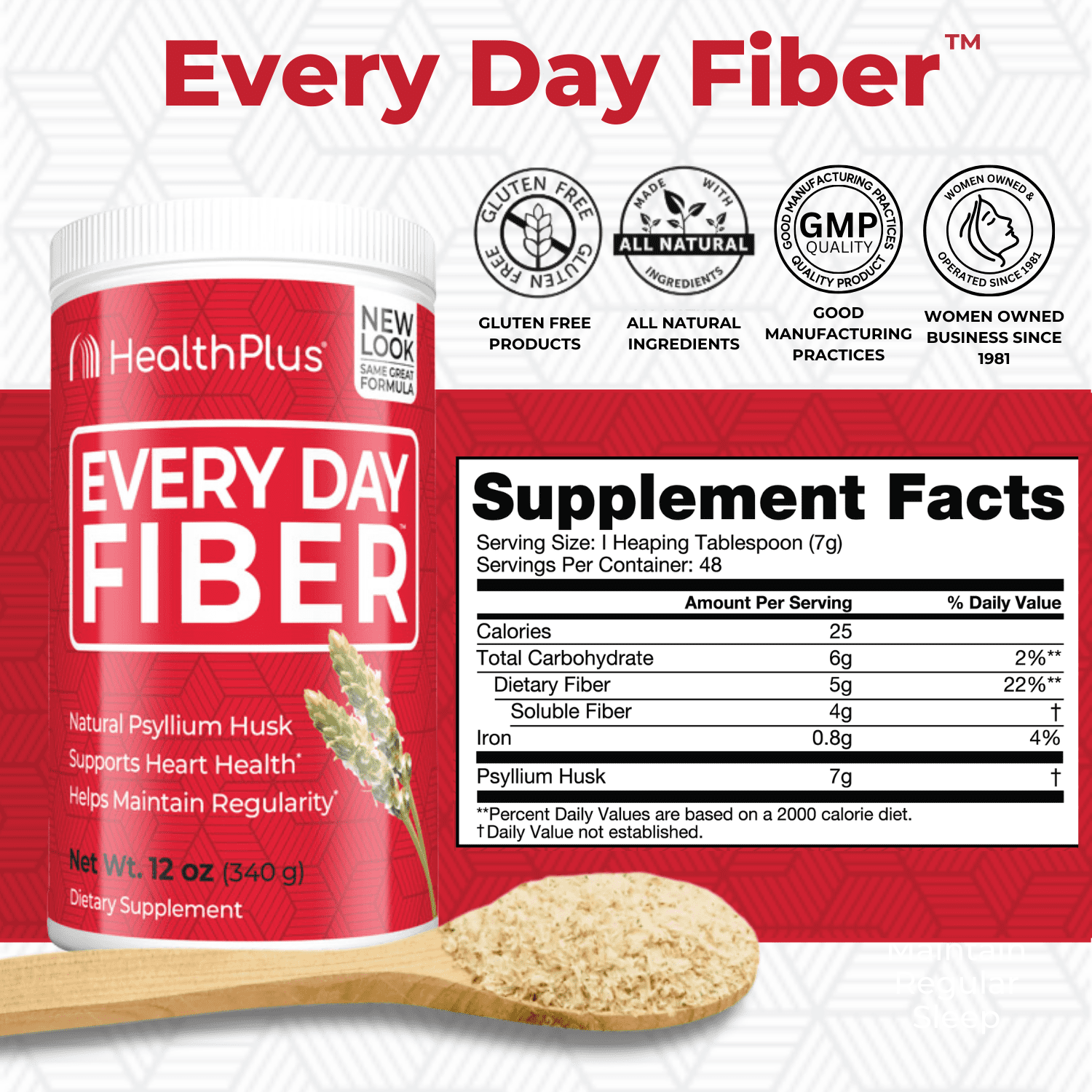 Health Plus Colon Cleanse, Every Day Fiber Support, Psyllium Husk