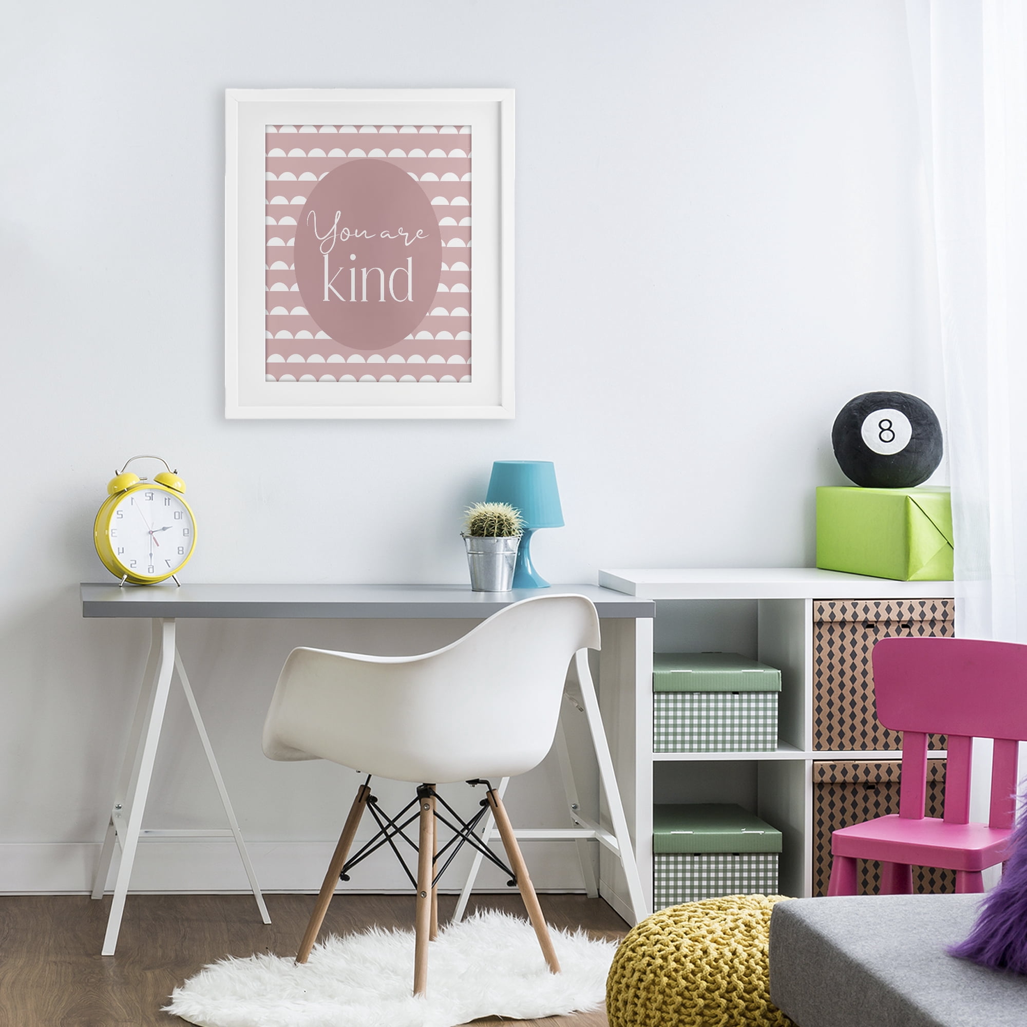Stupell Industries You Are Kind Blush Pink White Framed Print Under Glass, design by Christine Simpson Art