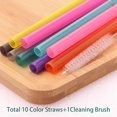 thumbnail image 5 of Dakoufish 12 Inch 10 Color Replacement Reusable Drinking Straw for 40 oz 30 oz 24 oz Tumbler,Dishwasher Safe Plastic Straws Set of 10 with Cleaning Brush, 5 of 6