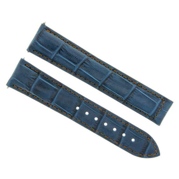 LEATHER STRAP WATCH BAND FOR 20MM OMEGA SEAMASTER PLANET OCEAN WATCH BLUE OS