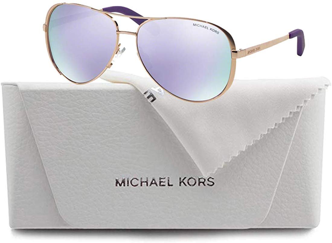Michael Kors MK5004 CHELSEA Aviator 10034V 59M Rose Gold-Tone/Purple Mirror Sunglasses For Women +FREE Complimentary Eyewear Care Kit - image 2 of 4