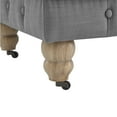 thumbnail image 5 of Rustic Manor Audriana Linen Cocktail Ottoman with Casters, Button Tufted, Light Grey, 36 x 25 x 20, 5 of 7