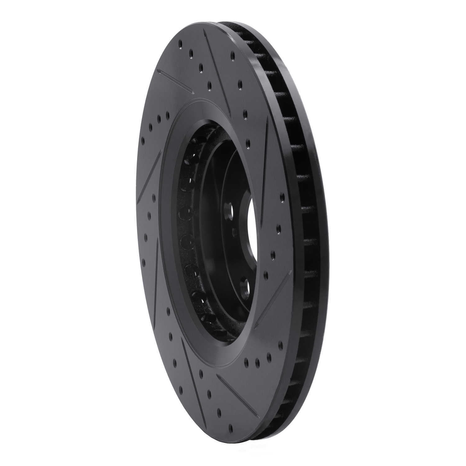 Dynamic Friction Company 633-76138L DFC Brake Rotor - Drilled And Slotted - Black