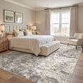 thumbnail image 2 of MICGEEK 8x10 Washable Area Rugs for Living Room, Modern Abstract Printed Rug, Vacuum-Friendly, Non Slip Indoor Rug for Bedroom Dining Room Home Decor Carpet, Gray/Brown, 2 of 8