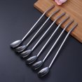 thumbnail image 2 of NUOLUX 6 Pcs/Pack Stainless Steel Oval Shape Metal Drinking Spoon Straw Reusable Straws Cocktail Spoons Set(Primary Color), 2 of 6