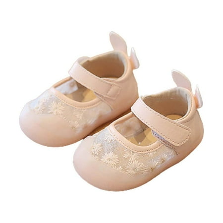 

MQLKF Summer New Flower Embroidery Soft Bottom Breathable Lightweight Non Slip Kids Cute Casual Shoes Lightweight Fashionable Cute Girls Daily Shoes