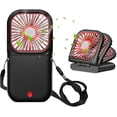 thumbnail image 1 of Ventilador de cuello portátil Li build Mini ventilador recargable USB plegable personal silencioso negro, 1 of 3