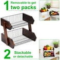 thumbnail image 5 of Yangbaga Metal Mesh and Pine Wood 2 Tier Storage Basket, Piece Count 2, 5 of 7