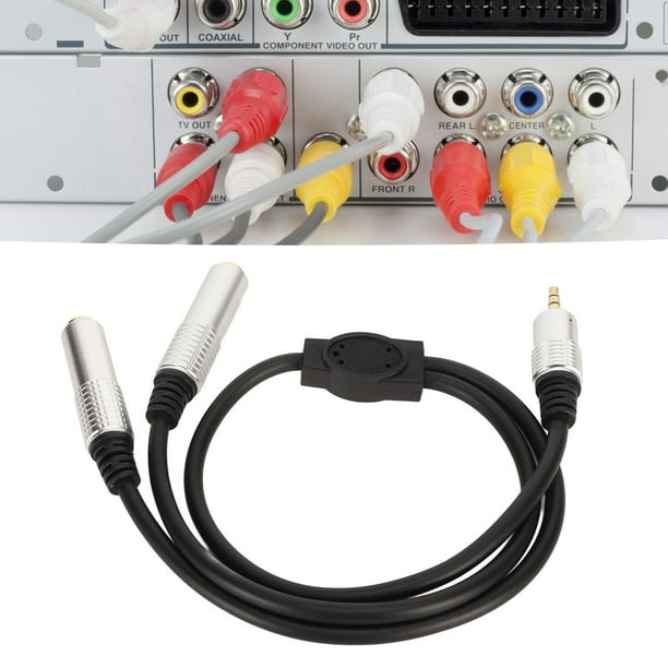 Cable Divisor De Sonido, Macho A Doble Hembra De 3,5 Mm A Doble Cable De 6,35 Mm Señal Estable Cable De PVC Chapado En Oro De 1,6 Pies Para Mezclador Para Micrófono