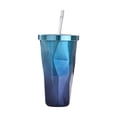 thumbnail image 1 of Yuarrent Taza de agua con botellas de paja para niños y adultos, tetera de viaje para senderismo, taza de café y bebida de acero inoxidable, vajilla Utensilios de cocina Azul Yuarrent HA066249-02, 1 of 6