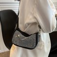 thumbnail image 4 of Bolsa de hombro con diamantes de imitaciónde mensajero con diamantes brillantes para mujer (plata) Likrtyny Para Estrenar, 4 of 9