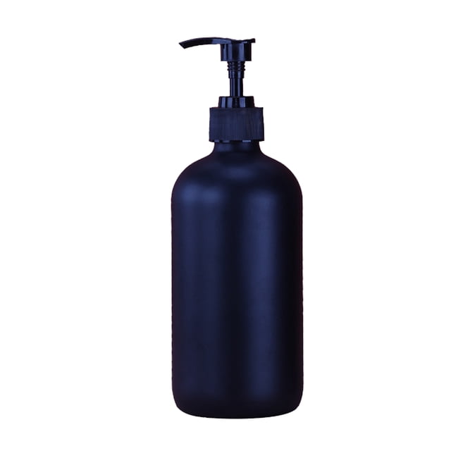 Botellas de gel/loción de ducha de vidrio negro de 500 ml, perfectas para usar en la cocina y el baño.