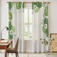 thumbnail image 3 of Palm Leaves Kitchen Curtains Window Panels, Farmhouse Summer Tropical Leaf Flowers Insulated Window Treatment Curtain, Grommet Curtains for Bedroom/Living Room/Bathroom, 2 Piece 42"Wx84"L, 3 of 8