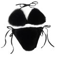 thumbnail image 1 of Bikini Triangle à Faux Fourrure pour Femmes Ensemble Deux Pièces, 1 of 4