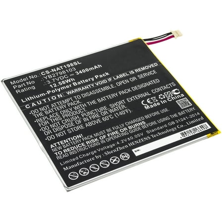 Replacement Battery for ONN ONA19TB002,Tablet 8,YB2798103,3400mAh