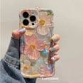 thumbnail image 1 of Laser Blue Light Flowers Phone Case For iPhone 14 Pro Max 11 12 13 Pro Max 14Pro 13Pro Luxury Shockproof TPU Soft Silicone Cover 3 For iPhone 11Pro Max, 1 of 6