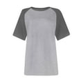 thumbnail image 5 of Womens Tops Womens T Shirts Short Sleeve Color Block Loose Fit Casual Summer Tops Comfy Blouses Basic Tees Shirts for Women, 5 of 6
