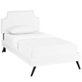 thumbnail image 2 of Modway Laura Twin Leatherette Platform Bed with Round Splayed Legs, Multiple Colors, 2 of 8