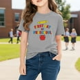 thumbnail image 4 of LEKWK Girls First Day of Preschool Tee Pencil Graphic Letter Print Short Sleeve Round Neck T-Shirt Soft Cotton Top Back to School Celebration, 4 of 9