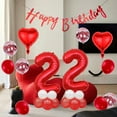 thumbnail image 3 of Red Number 22th Birthday Decoration Set Happy Birthday Banner Balloons 22 Years Old Birthday Party Supplies Helium Balloons Number 22 Balloons Latex Balloon Foil Balloon, Red 22th Party Balloons, 3 of 5