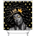 thumbnail image 2 of 4PCS African American Shower Curtain Set, Pink Unicorn Rainbow Stars Afro Black Girl Magic Cute Melanin Princess Girly Bathroom Decor, Waterproof Fabric Shower Curtain, Non-slip Bath Mat, 2 of 8