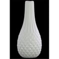 thumbnail image 1 of Urban Trends Collection 31843 Vase Rond en Grès avec Lignes Parallèles Allongées Gravées, Blanc, 1 of 1