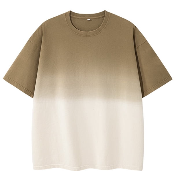 Camiseta de Manga Corta de Moda de Color Sólido Top de Manga Corta Transpirable para Hombres, 95% Poliéster 5% Blusa de Spandex, Lavado a Mano Toda la Temporada