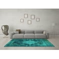 thumbnail image 3 of Ahgly Company Indoor Round Oriental Turquoise Blue Industrial Area Rugs, 7' Round, 3 of 4