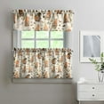thumbnail image 2 of Rod Pocket Kitchen Curtain Set 3-Piece, 27.5x36 Inch Valance & Tier Drapes, Polyester Pongee Cafe Curtains for Living Room, Bathroom, Farmhouse Rustic Country Window Treatments., 2 of 6