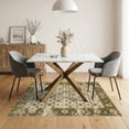 thumbnail image 3 of ODIKA Boho Vintage Trellis Distressed Grid Tone Retro Dining Under for Guest Room, Lounge, Apartment, Non-Slip Low Profile, 3 of 7