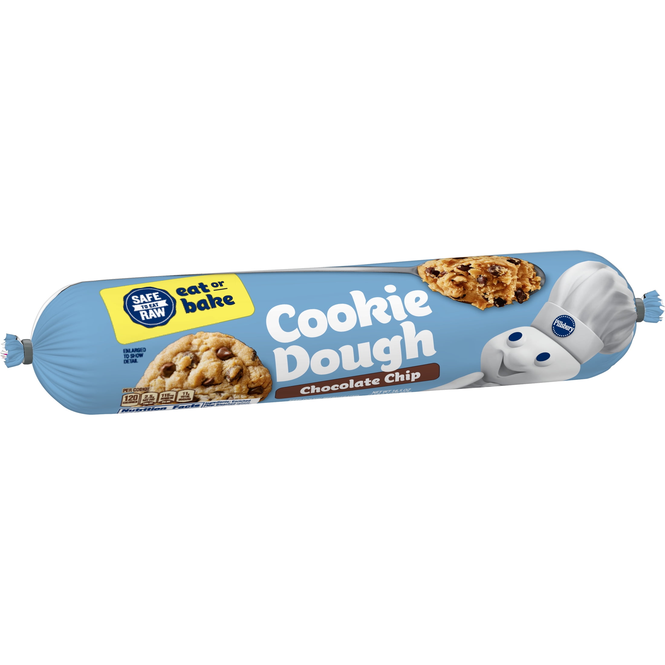 Pillsbury Ready to Bake Cookie Dough, Chocolate Chip, About 16 Cookies, 16.5 oz